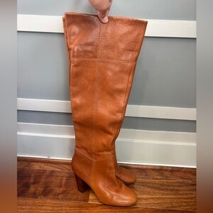 Aldo Tall Cognac Leather Over-the-Knee Boots